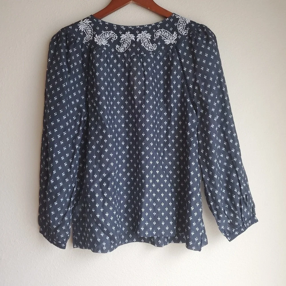 Point Sur Embroidered Peasant Blouse size S NWT